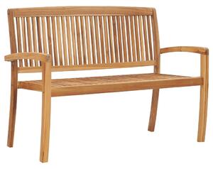 2-osobowa ławka ogrodowa, 128,5 cm, lite drewno tekowe