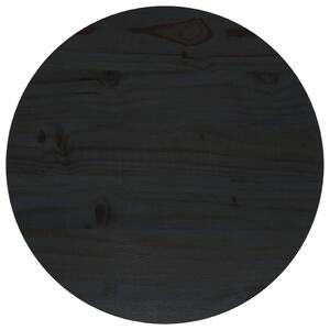 Blat stołu, czarny, Ø40x2,5 cm, lite drewno sosnowe