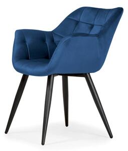 Pikowane w kwadraty krzesło Vigo niebieskie