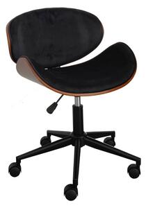 Krzesło velvet obrotowe Adria czarne