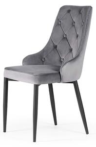 Pikowane krzesło tapicerowane CLAIRE w kolorze szarym