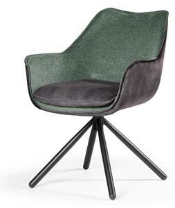Krzesło tapicerowane Melfort w kolorach szary+zielony