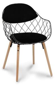 Krzesło Oslo czarne/jasne nogi