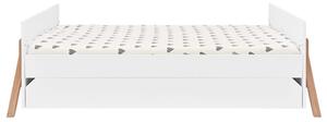Łóżeczko z funkcją sofy z szufladą LOTTA 140x70 biały mat/dąb