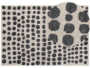Ręcznie wykonany dywan wełniany 160 x 230 cm w kropki beżowo-czarny Havran Beliani