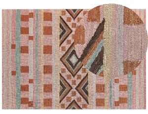 Ręcznie wykonany dywan wełniany 160 x 230 cm w paski wielokolorowy Yomra Beliani