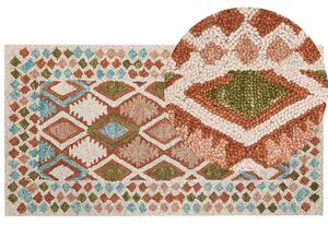 Dywan wełniany tkany 80 x 150 cm wzór geometryczny wielokolorowy Ermenek Beliani