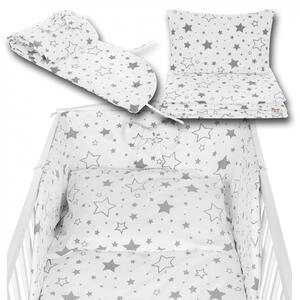 Pościel do łóżeczka z ochraniaczem + poszewki niemowlęca dziecięca 120x90 - szara galaktyka