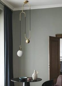 Lampa wisząca regulowana, szklana kula - SATELLITE - Art Deco domodes