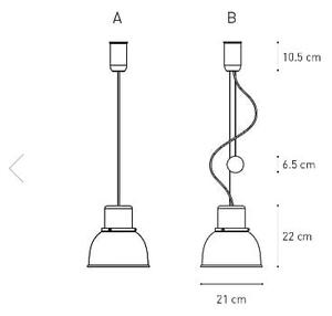 Reflex Mini regulowana żólta blyszcząca lampa wisząca retro domodes