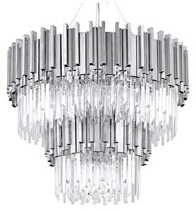 Illuminating Chrom Fall kaskadowy żyrandol kryształowy do salonu średnica 80cm