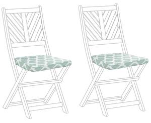 Zestaw 2 poduszek na krzesła ogrodowe z wiązaniem w romby miętowa zieleń Terni Beliani