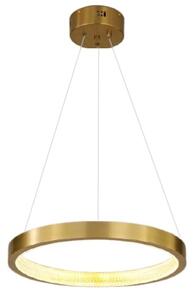 Lampa okrągła, pojedynczy pierścień LED - Dona 60 - mosiądz, ø 60cm
