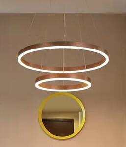 Lampa wisząca okrągła, ring Figes D60 dwa pierścienie, kolor brązowy średnice 60, 40cm