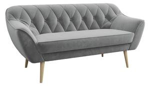 Trzyosobowa sofa skandynawska na drewnianych nóżkach - PIRS 3 srebrzysta szarość
