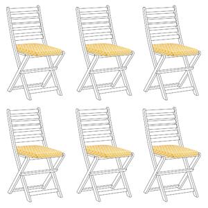Zestaw 6 poduszek na krzesła ogrodowe z wzorem w romby żółty Tolve Beliani