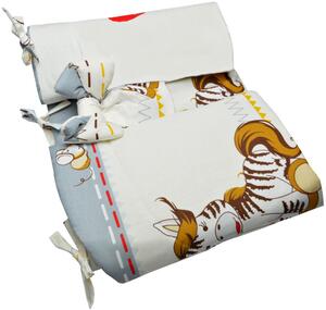 Ochraniacz na szczebelki 180x35 do łóżeczka Obleczenie wiązany Bawełna - Zebra balonik szary