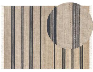 Dywan z juty z frędzlami 160 x 230 cm beżowo-szary Talpur Beliani