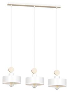 Biała lampa wisząca Raisa 3 w skandynawskim stylu