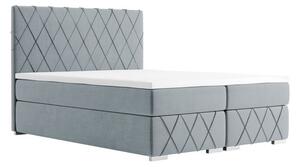 Łóżko kontynentalne z opcją pojemnika na pościel - IRMA 140x200 szary