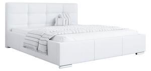 Gustowne podwójne łóżko tapicerowane 120x200 cm z wysokim pikowanym wezgłowiem - LATON / Madryt 920