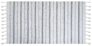 Dywan złamana biel materiał syntetyczny w paski 80 x 150 cm Bademli Beliani