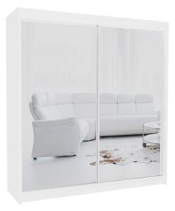 Przesuwna szafa DUBROWNIK biała 200 cm z lustrami