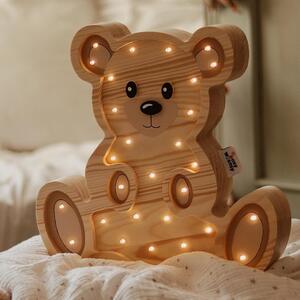 Drewniana lampka dekoracyjna Miś dla każdego dziecka