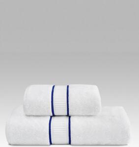 Ręcznik PREMIUM 55x100 cm Biały / niebieski haft