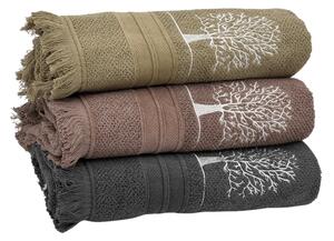 Podarunkowy zestaw ręczników TREE, 3 szt Ciemnoszary Zestaw (ręcznik 30x50cm, 50x100cm, 70x140cm)