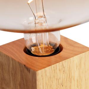 Wiejska lampa stołowa drewno naturalne w tym LED G220 - Bloc Oswietlenie wewnetrzne