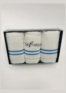 Zestaw podarunkowy małych ręczników CHAINE, 3 szt Biały / różowy haft