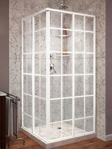 Szklana kabina prysznicowa 80x80 biała LOFT 2x szprosy CE