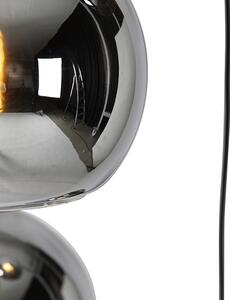 Czarna lampa wisząca art deco z przydymionym szkłem 4-light - Wallace Oswietlenie wewnetrzne