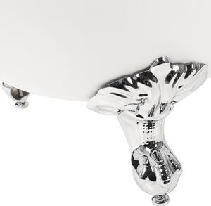 Wanna wolnostojąca biała retro akrylowa system przelewowy 153 x 77 cm Cayman Beliani