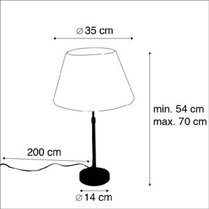 Lampa stołowa regulowana brąz klosz plisowany kremowy 35cm - Parte Oswietlenie wewnetrzne