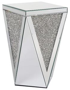 Stolik pomocniczy boczny lustrzany szklany glamour srebrna Luxey Beliani