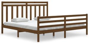 Rama łóżka, miodowy brąz, lite drewno, 180x200 cm