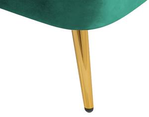 Szezlong zielony szmaragdowy welurowy tapicerowany lewostronny złote metalowe nóżki Allier Beliani