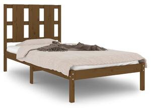 Rama łóżka, miodowy brąz, lite drewno, 75x190 cm, pojedyncza