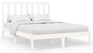 Rama łóżka, biała, lite drewno, 120x200 cm