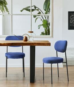 Niebieskie krzesło tapicerowane - Libio