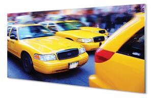 Obraz na szkle Żółta taxi miasto
