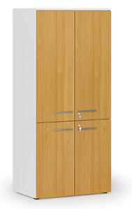 Szafa biurowa pół-drzwi PRIMO WHITE, 800 x 500 x 1781 mm, biały/buk