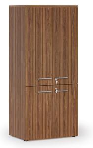 Szafa biurowa pół-drzwi PRIMO WOOD, 800 x 500 x 1781 mm, orzech