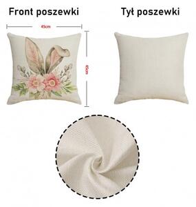 Lniana poszewka na poduszkę VELOBLOOM 45x45 cm, kremowa