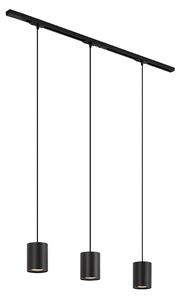 Nowoczesny system szynowy z 3 lampami wiszącymi czarny 1-fazowy - Iconic Holt