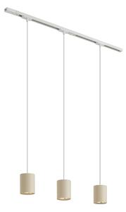 Nowoczesny system szynowy z 3 lampami wiszącymi biały z beżowym 1-fazowy - Iconic Holt