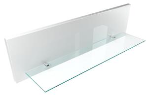 Szklana półka łazienkowa - Biały wysoki połysk