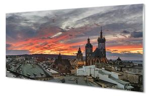 Obraz na szkle Kraków Zachód słońca panorama